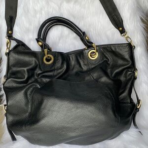 Penn Wright Manson large black leather purse